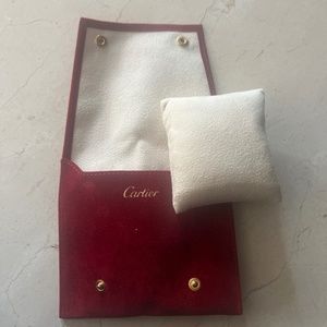 CARTIER SUEDE TRAVEL JEWELRY WATCH POUCH PILLOW STORAGE SOFT CASE